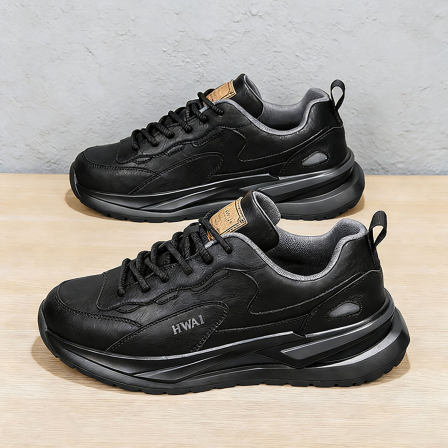 男士运动皮鞋舒适软底防臭增高复古男鞋户外防水防滑休闲徒步鞋男