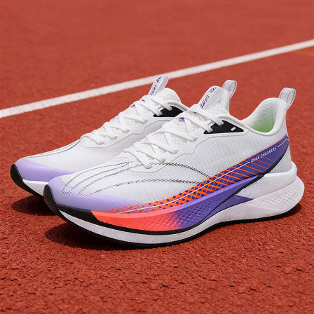 不带碳板跑步鞋男孩软底防滑透气初中学生耐磨体考专用男士运动鞋