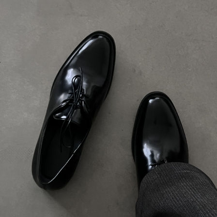 cleanfit男尖头漆皮德比薄底通勤商务正装休闲高级感结婚新郎皮鞋