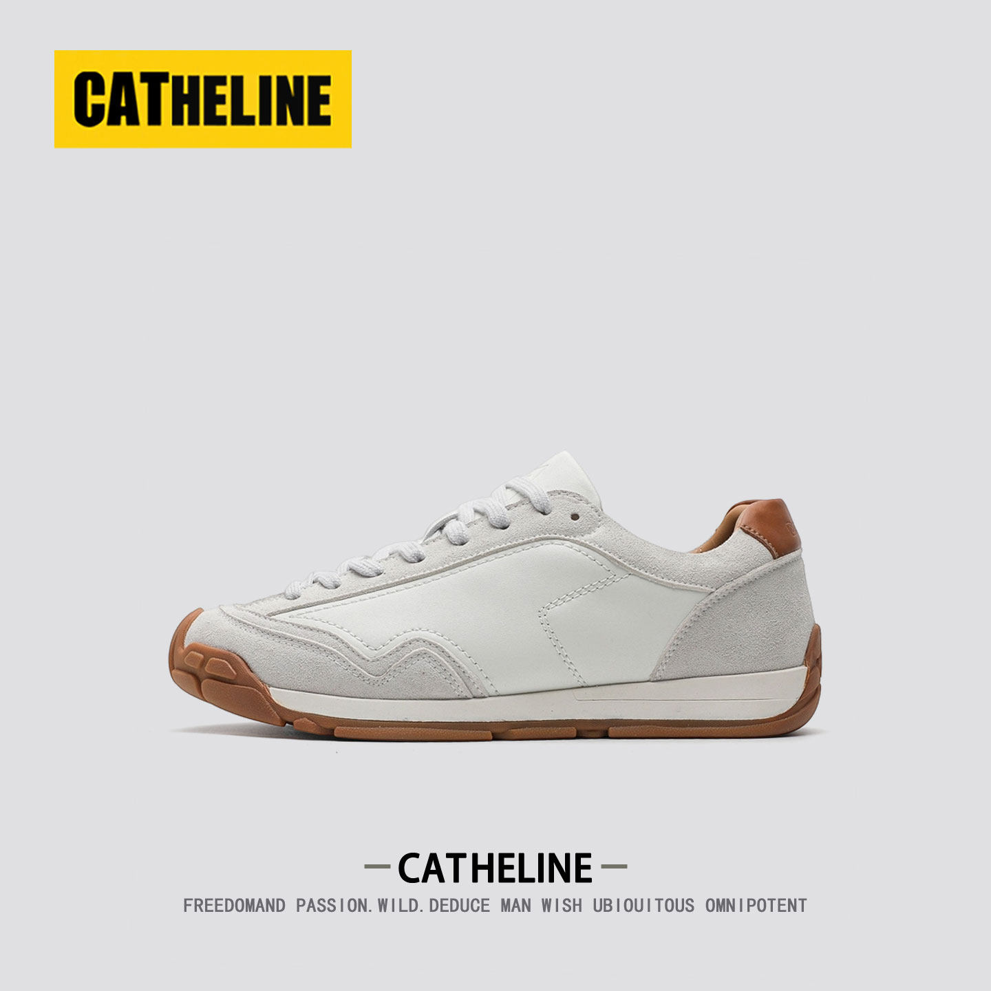 [轻奢高级]美国CAT.HELINE真皮阿甘鞋男鞋春季小白鞋运动德训板鞋主图