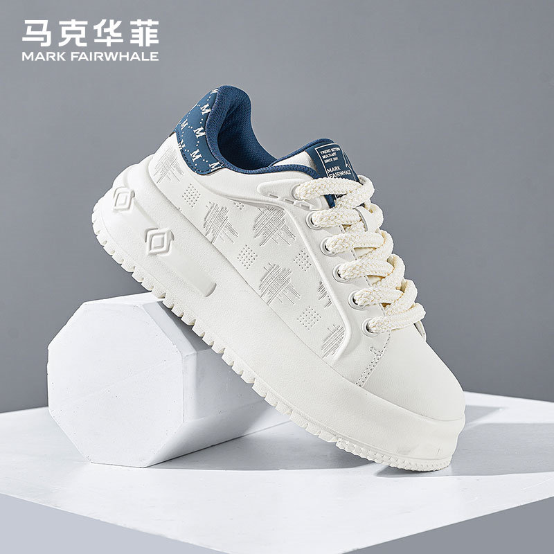 马克华菲小白鞋男款2026新款春季百搭增高休闲板鞋子男鞋厚底潮鞋主图
