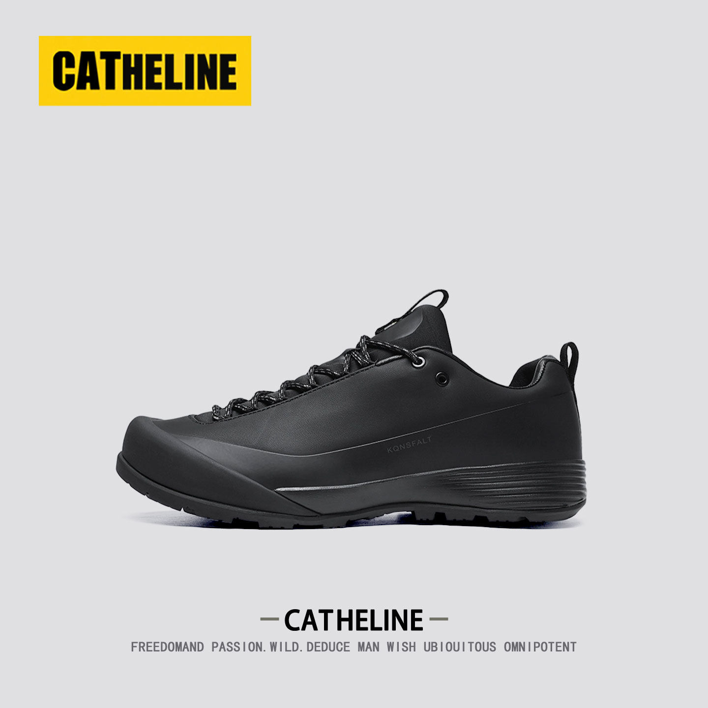 [高端品质]美国CAT.HELINE全黑色男鞋春季登山运动鞋通勤徒步鞋男主图