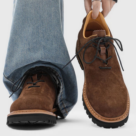 勃肯鞋男款软面反绒皮小众原创复古德比鞋子男潮牌低帮工装马丁靴