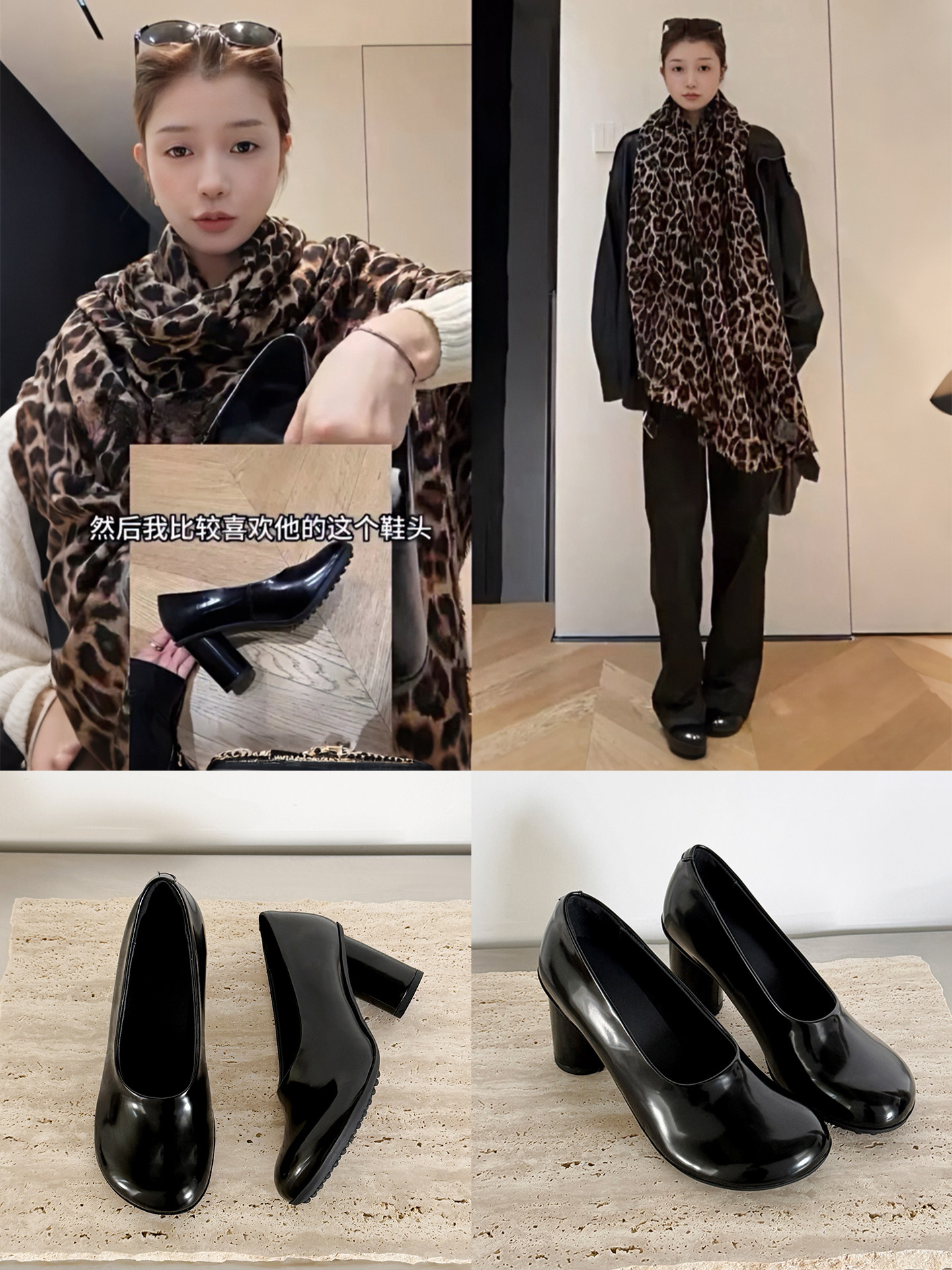 戈森定制宅女同款高跟鞋气质黑色玛丽珍鞋百搭小皮鞋粗跟浅口单鞋主图