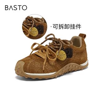 百思图2026春季新款德训鞋时尚复古户外女运动休闲鞋A5815AM6主图