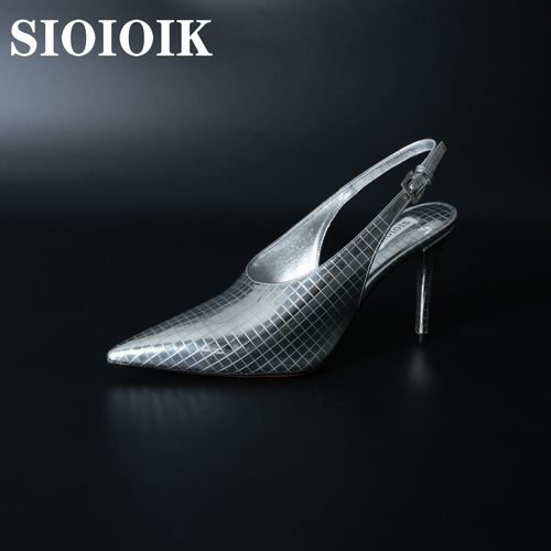 25早秋新款银色系时尚包头细高跟细跟高跟鞋女士百搭气质性感尖头主图