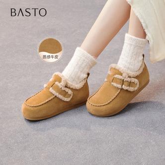 百思图2025冬季新款商场同款勃肯鞋时尚休闲加绒女单鞋L7728DM5主图
