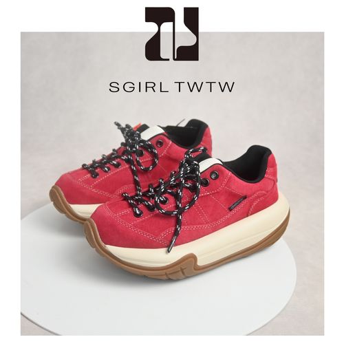 SGIRL TWTW复古磨砂皮轮胎厚底老爹鞋2025新款轻软百搭运登山鞋女主图