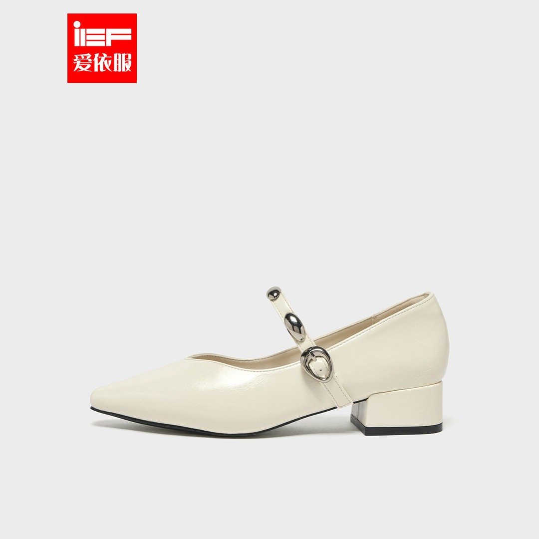 IEF/爱依服2026春季新款法式气质感通勤百搭女尖头粗跟单鞋主图