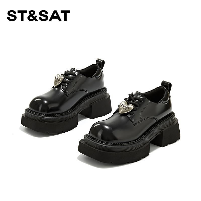 St&Sat/星期六厚底增高休闲乐福鞋2025春新款韩版禁欲系玛丽珍鞋主图
