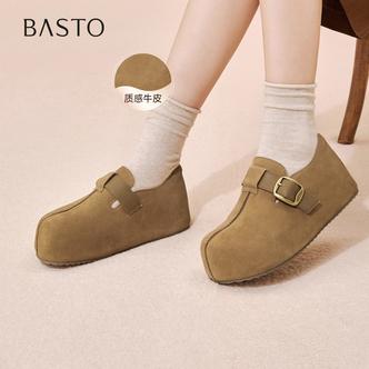 【诗语专属】百思图2026春季新款勃肯鞋复古休闲女单鞋E7333AM6主图