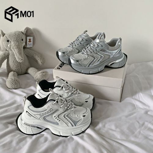 M01老爹鞋女鞋子新款爆款秋季透气百搭小白鞋增高厚底休闲运动鞋主图