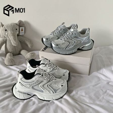 M01老爹鞋女鞋子新款爆款秋季透气百搭小白鞋增高厚底休闲运动鞋