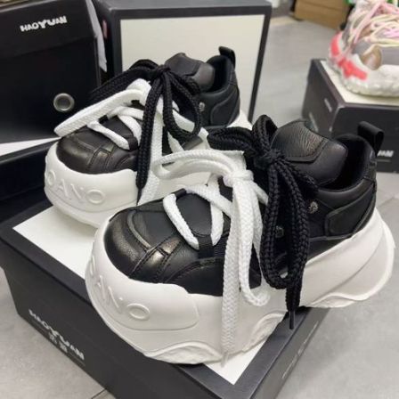 浩源7916-7女士休闲百搭厚底小众港版ins春季高定轻便潮流松糕鞋