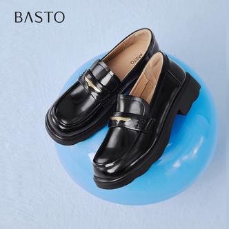 百思图2026春季新款乐福鞋简约时尚学院风通勤女单鞋A0603AA6主图