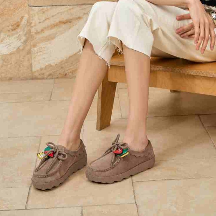 J&M/快乐玛丽26年春款薄款复古港风百搭豆豆鞋复古休闲鞋86309W主图