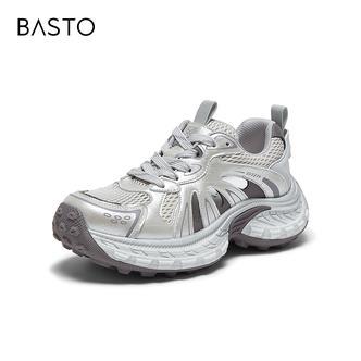 百思图26夏新款时尚潮流街头休闲女厚底老爹鞋D6208BM6