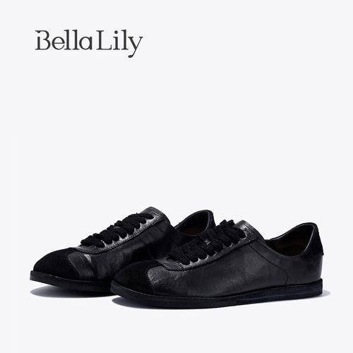 BellaLily夏季新款复古经典小黑鞋帅气潮酷百搭休闲鞋板鞋女主图