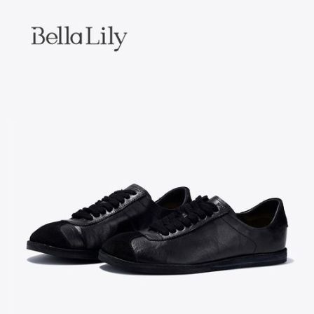 BellaLily夏季新款复古经典小黑鞋帅气潮酷百搭休闲鞋板鞋女