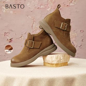 百思图2025冬季新款商场同款休闲靴时尚简约户外女短靴S2263DD5