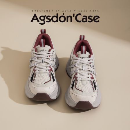 奥古狮登老爹鞋女2026新款春季厚底增高运动鞋红色本命年休闲鞋