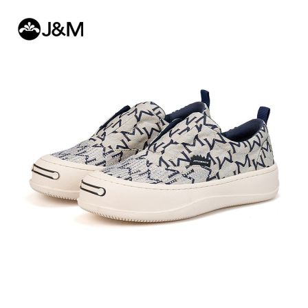 J&M/快乐玛丽老花系列复古时尚休闲女鞋撞色一脚蹬鞋新款88096W