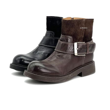 【青丝专享】秋冬英伦风擦色翘头时装靴58002