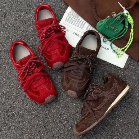 【女鞋】-2026年新款韩版复古百搭休闲运动平底阿甘德训鞋潮鞋女鞋