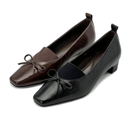 【青丝专享】法师气质立体小方头浅口单鞋63220主图