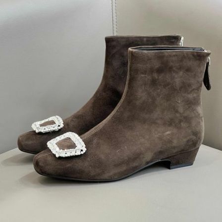 【青丝专享】进口羊京面 方头亮钻时装靴61010