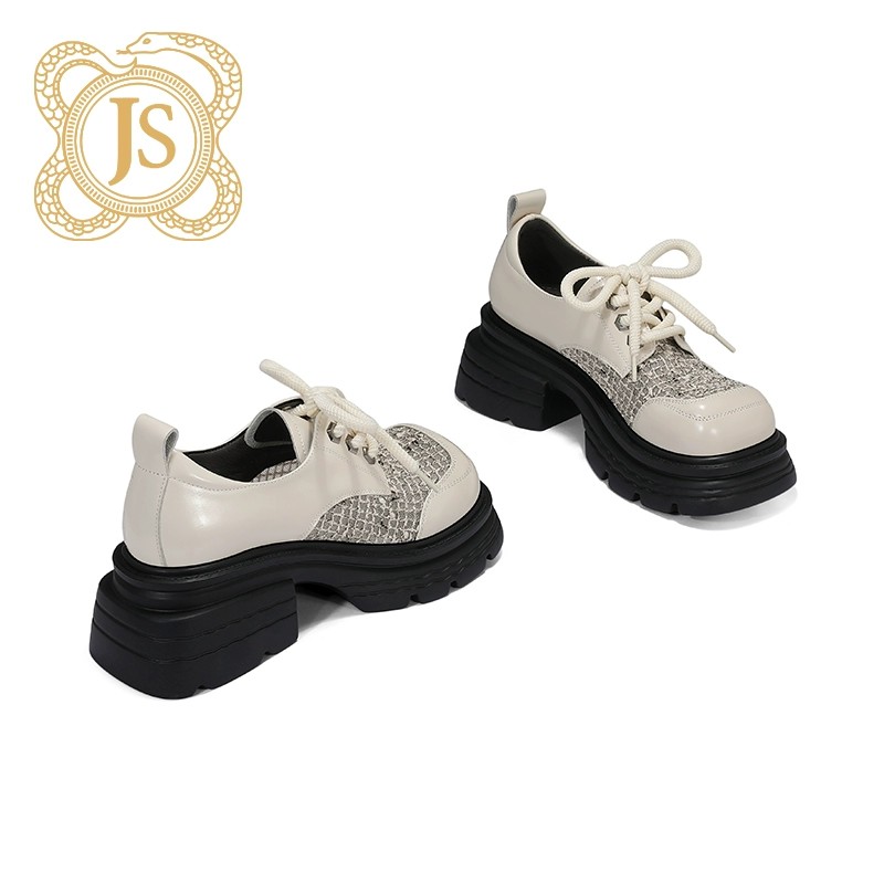 已开价，8299D52535Z百搭黑色乐福鞋女春秋透气网纱活力减龄厚底主图