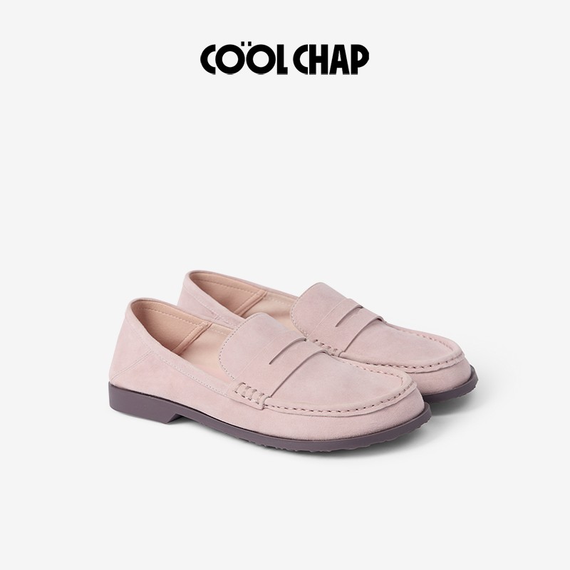 Coolchap秋冬2025新款独白系列蛋卷乐福鞋女款英伦风真皮软底拖鞋主图