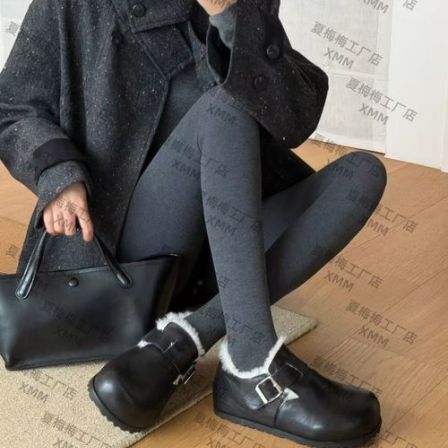 XMM.《牛皮勃肯鞋》冬款时尚百搭潮流舒适休闲款牛皮勃肯鞋-V831-15