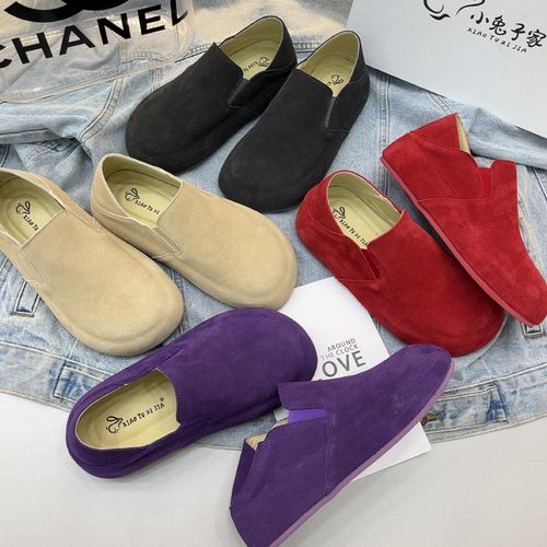 广州欧货【极简慵懒】春款3cm一脚蹬两穿复古厚底洋气乐福鞋主图