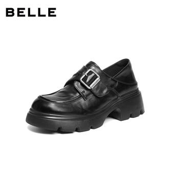 百丽复古皮带扣乐福鞋女2026春新商场同款真皮厚底乐福鞋F2M1DAM6主图