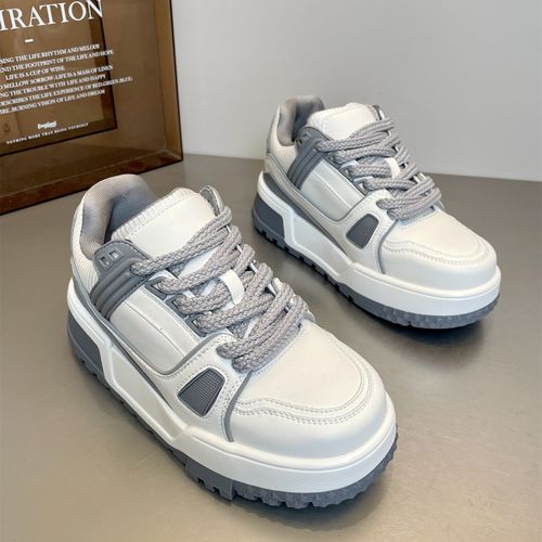 欧货潮鞋2026爆款拼色厚底增高休闲板鞋女款小白鞋百搭时尚面包鞋主图