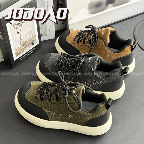 JODOO*26SS"麦穗系列"厚底低帮百搭男面包鞋 小众丑萌设计感板鞋主图