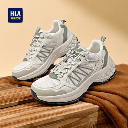 HLA/海澜之家男鞋2025冬季新款潮流透气耐磨运动鞋时尚休闲老爹鞋