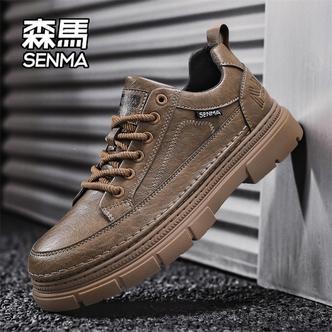 SENMA/森马2026新款冬季男士潮流复古英伦工装潮鞋休闲低帮马丁靴
