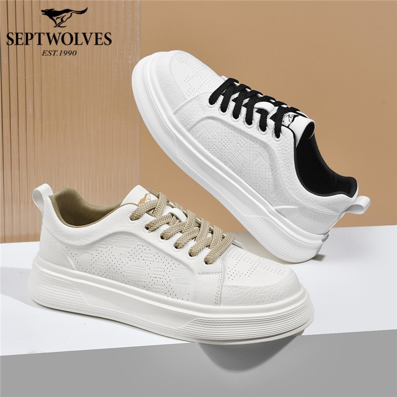 七匹狼春夏季男鞋圆头休闲板鞋男白低帮鞋鞋子运动鞋增高小白鞋主图