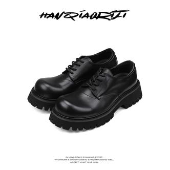 韩桥日记[幽渊系列]"零度"头层牛皮黑色百搭通勤增高大头德比皮鞋主图