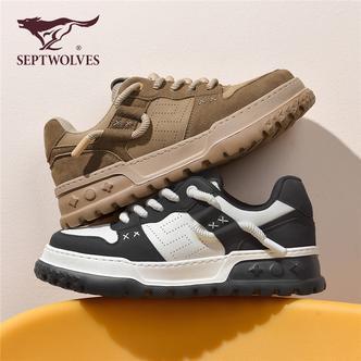 七匹狼男鞋春季复古潮流男士上班百搭通勤运动厚底增高休闲鞋0008
