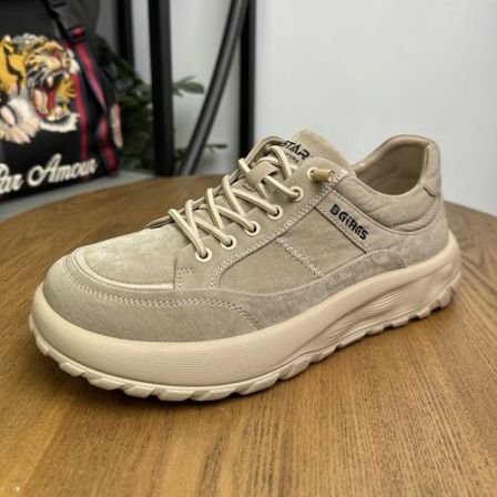 2026新款男士软底帆布鞋运动舒适休闲鞋轻便厚底增高透气潮流男鞋