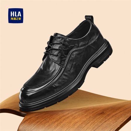 HLA/海澜之家男鞋2026春季新款头层牛皮男士英伦正装皮鞋商务婚鞋