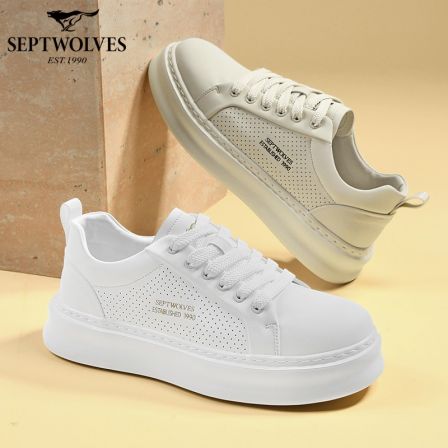 七匹狼春夏男鞋休闲小白鞋男白透气潮鞋青年学生厚底低帮休闲板鞋