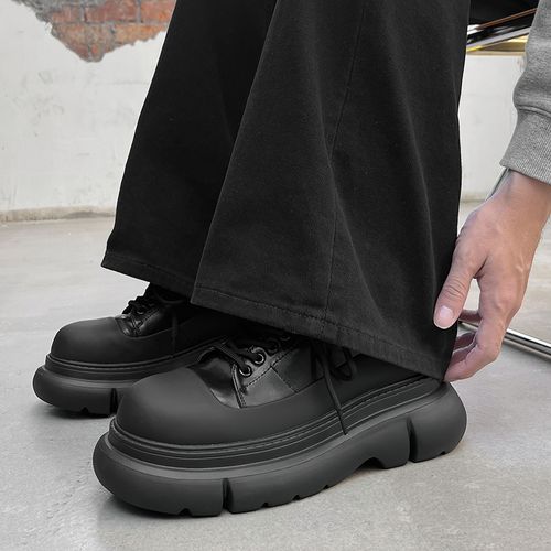 新款德比鞋增高牛津鞋黑色大头皮鞋英伦风休闲潮流休闲皮鞋主图