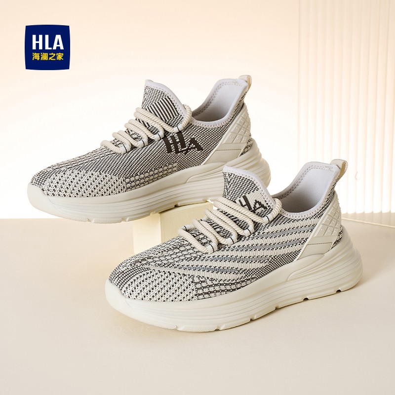 HLA/海澜之家男鞋新款秋冬休闲运动鞋子飞织潮流跑步鞋增高椰子鞋主图