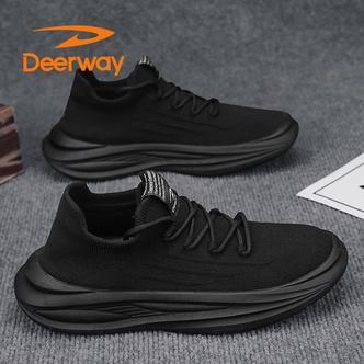 德尔惠夏季运动跑步男士薄荷曼波透气网面鞋子懒人鞋一脚蹬袜子鞋