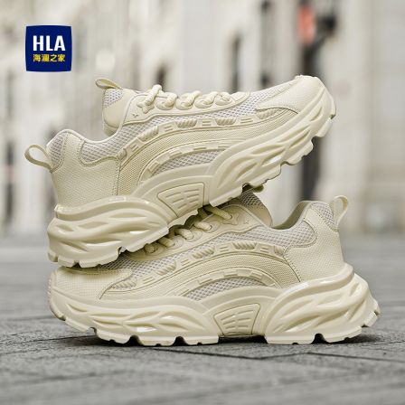 HLA/海澜之家男鞋新款秋季爆米花跑步运动鞋百搭休闲耐磨老爹鞋
