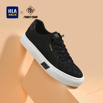 HLA/海澜之家男鞋PowerYoung系列春季新款时尚帆布鞋免系带板鞋男